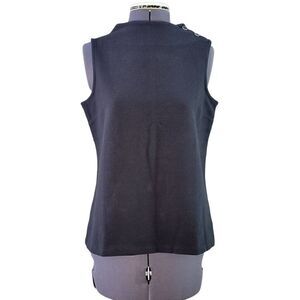 Talbots Black Ribbed Tank Top SzSP
